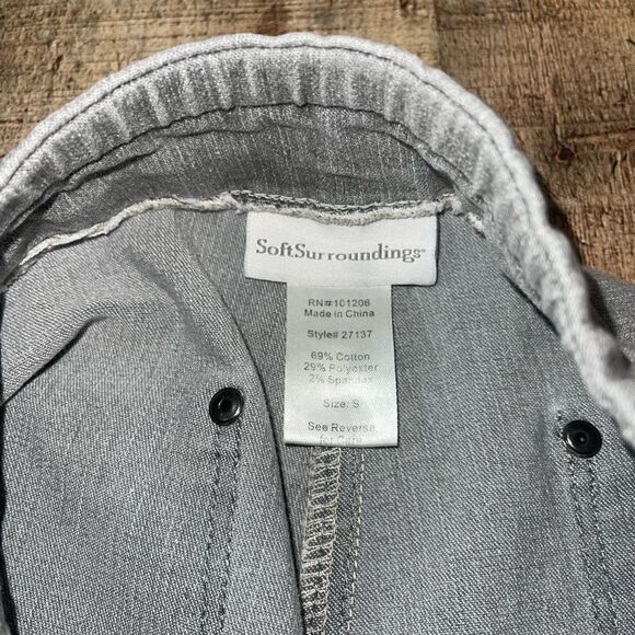 Soft Surroundings Pull On High Rise Stretch Gray Denim Skinny Jeans Size small - Picture 6 of 8